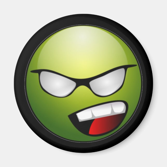 Green Face Black Magnet (Vorne)