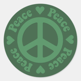 Green Fade Peace Sign Runder Aufkleber
