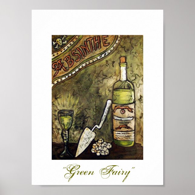 "Green Fairy" Absinthe Poster (Vorne)