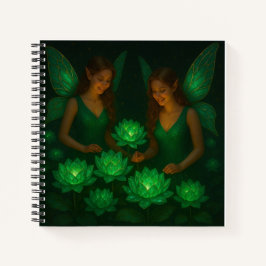 Green Fairy Botanical Fantasy Nature Floral Notizbuch