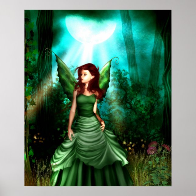 Green Fairy Glen Poster Print (Vorne)