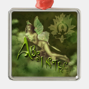 Green Fairy Splashy Collage II Ornament Aus Metall