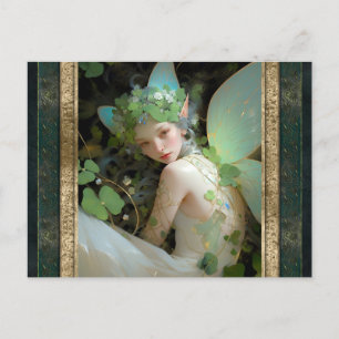 Green Fairy Woman Fantasy Art Postkarte