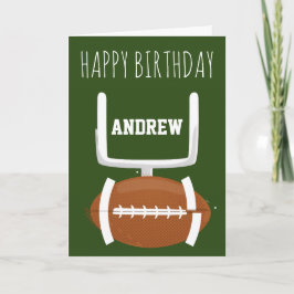 Green Fall Football Happy Birthday Card Fan Player Karte