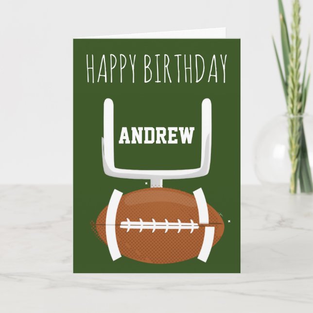 Green Fall Football Happy Birthday Card Fan Player Karte (Vorderseite)