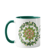 Green Fall Wreath Flora Verlasse glückliches Ernte