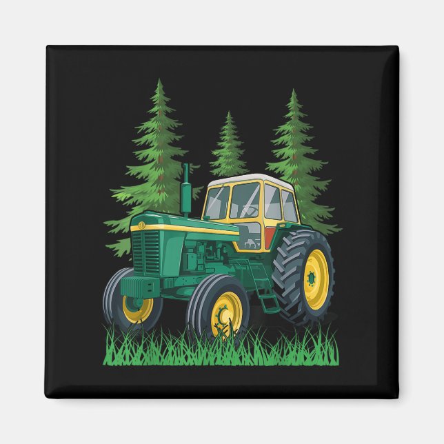 Green Farming Tractor  Magnet (Vorne)