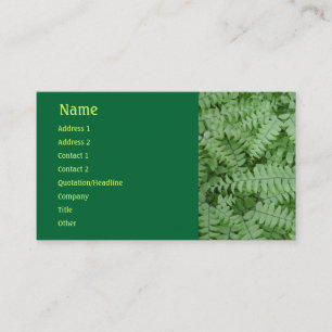 Green Fern Business Card Visitenkarte