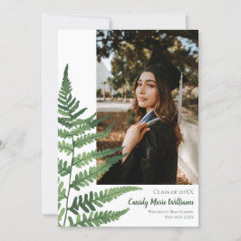 Green Fern Elegant Plants Graduation Announcement Einladung