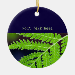 Green Fern Leaf Keramikornament