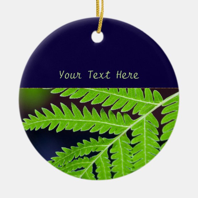 Green Fern Leaf Keramikornament (Vorne)