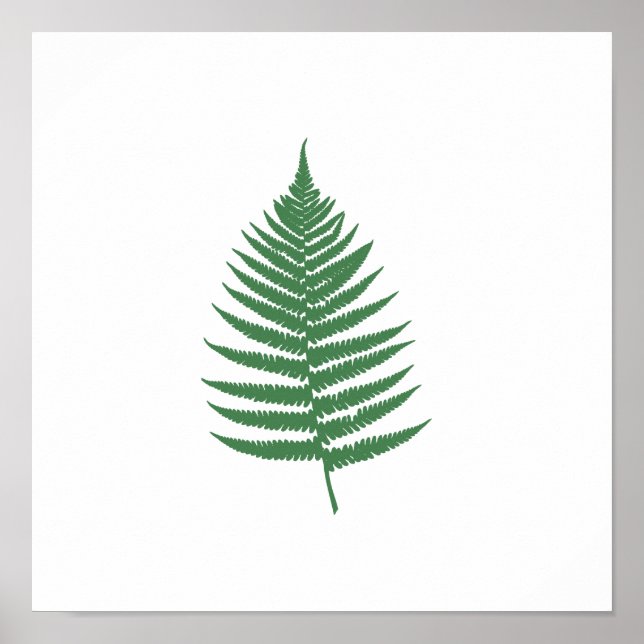 Green Fern Leaf Minimalismus Platz Wand Poster (Vorne)