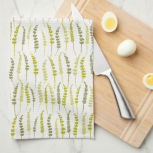 Green Fern Print for Natural Kitchen Geschirrtuch
