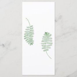 Green Fern, Wedelmenükarten Menükarte