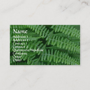 Green Ferns Nature Fotografy Business Card Visitenkarte