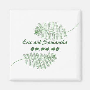 Green Ferns Speichern Sie das Datum der Hochzeitsm Magnet