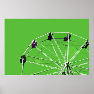 Green Ferris Wheel Poster