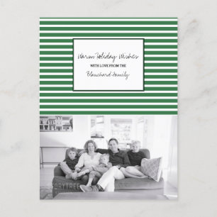 Green Festivals Stripes Holiday Foto Feiertagspostkarte