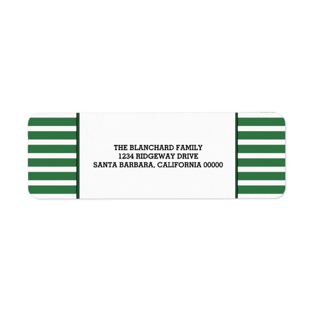 Green Festivals Stripes Holiday Labels (Vorne)