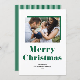 Green Festive Bold Typografy Weihnachtsgeburtshaus Feiertagskarte