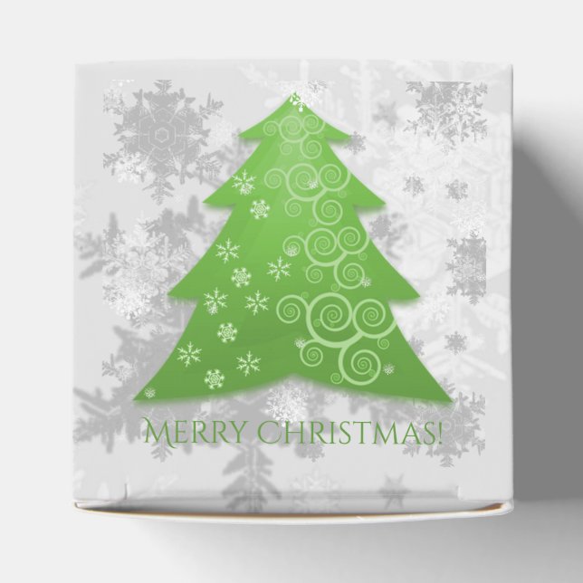 Green Festive Christmas Tree Favor Box Geschenkschachtel (Oben)