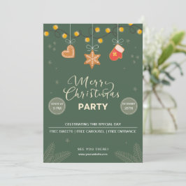Green Festive Frohe Weihnachts-Party Einladung