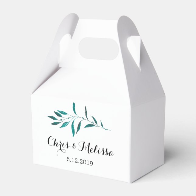 Green Fevor Box - Grüne Gastgeschenk Hochzeit Geschenkschachtel (Rückseite)