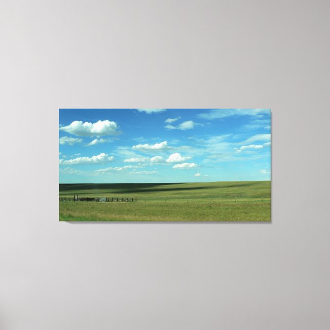 Green Field and Cloudy Blue Sky, Colorado Leinwanddruck (Vorderseite)