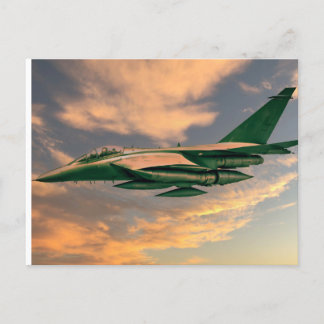 Green Fighter Jet Aircraft Postkarte