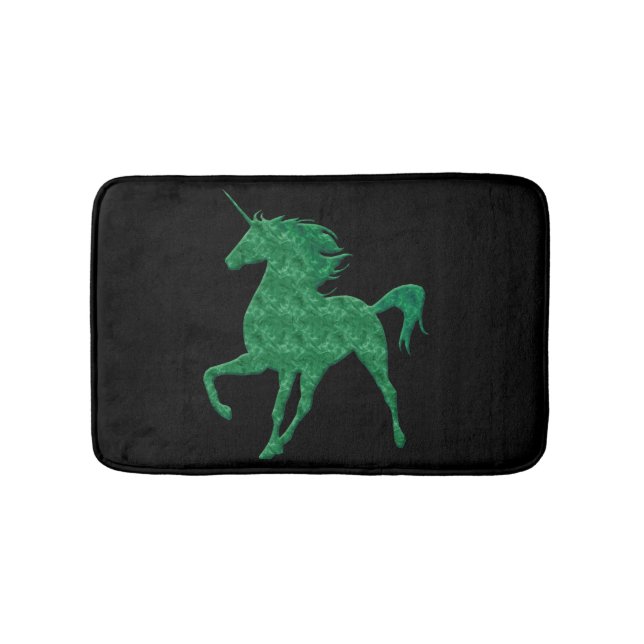 Green Fire Unicorn Bath Mat Badematte (Vorderseite)