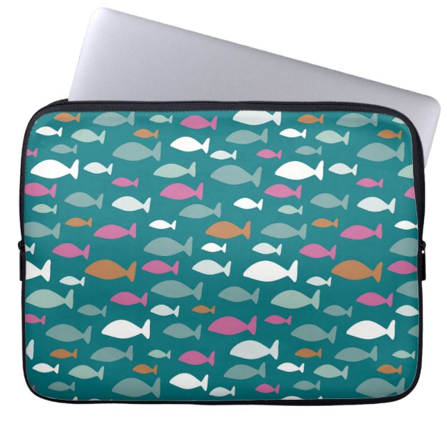 Green Fish Shoal Laptopschutzhülle (Vorderseite)