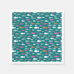 Green Fish Shoal Serviette