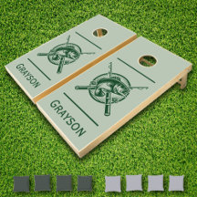 Green Fisherman Pole und Fische Personalisiert
