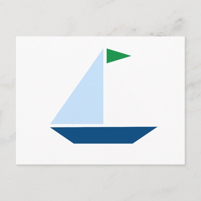 Green Flag Segelboot Postkarte (Vorderseite)