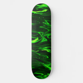 Green Flame Wave Skateboard Deck