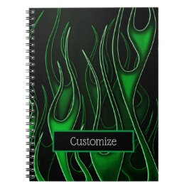 Green Flames Notebook Notizblock