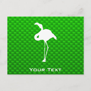 Green Flamingo Postkarte
