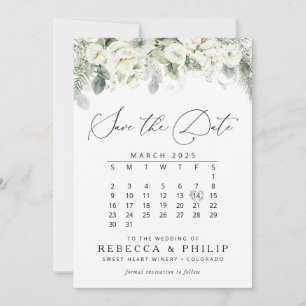 Green Flat Save the Date-Karte für Dusty Sage Date