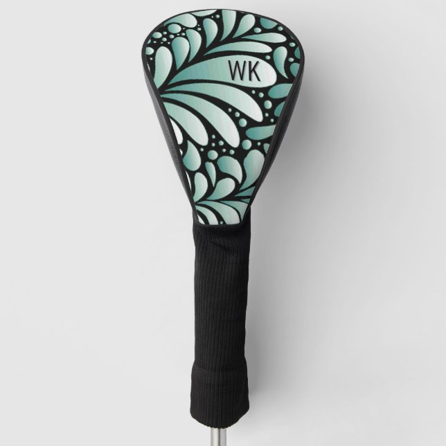 Green Fleur Monogram Golf Headcover (Vorderseite)