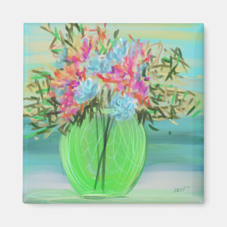 Green Floral Bouquet Originelle Kunst Magnet