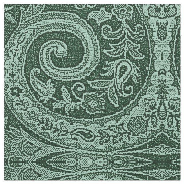 GREEN FLORAL BROCADE STOFF (Nahaufnahme)