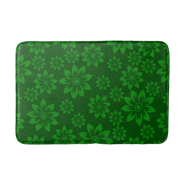 Green Floral Christmas Bath Mat Badematte (Vorderseite)