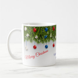 Green Floral Christmas Wreat Elegant Holiday Kaffeetasse