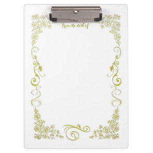 Green Floral Clipboard Klemmbrett