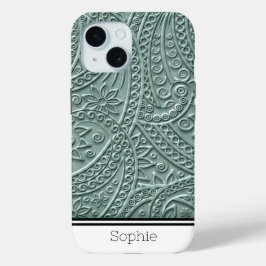 Green Floral Damask Custom Samsung Case-Mate iPhone Hülle