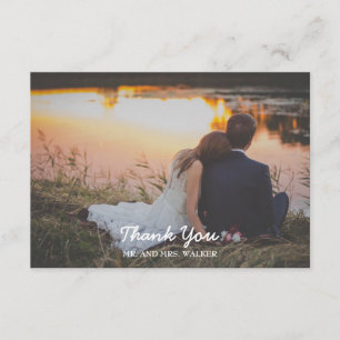 Green Floral Foto Hochzeit / Dusche Danke Karte