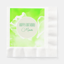 Green Floral Print Paper Napkin Serviette