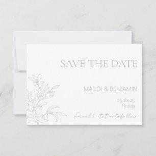 Green-Floral-Save the Date-Karte für Minimalistisc RSVP Karte