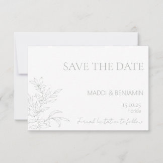 Green-Floral-Save the Date-Karte für Minimalistisc RSVP Karte