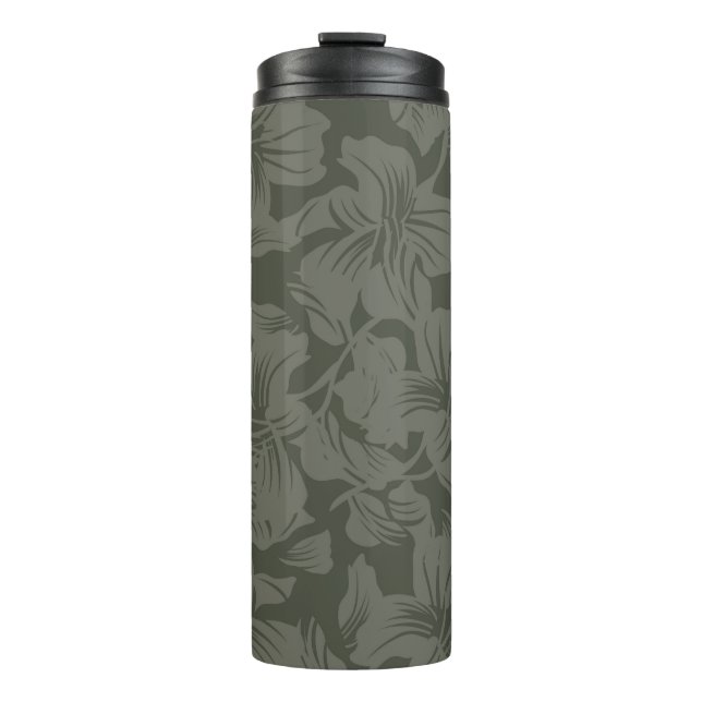 Green Floral seamless pattern backgroundabstract,  Thermosbecher (Vorderseite)